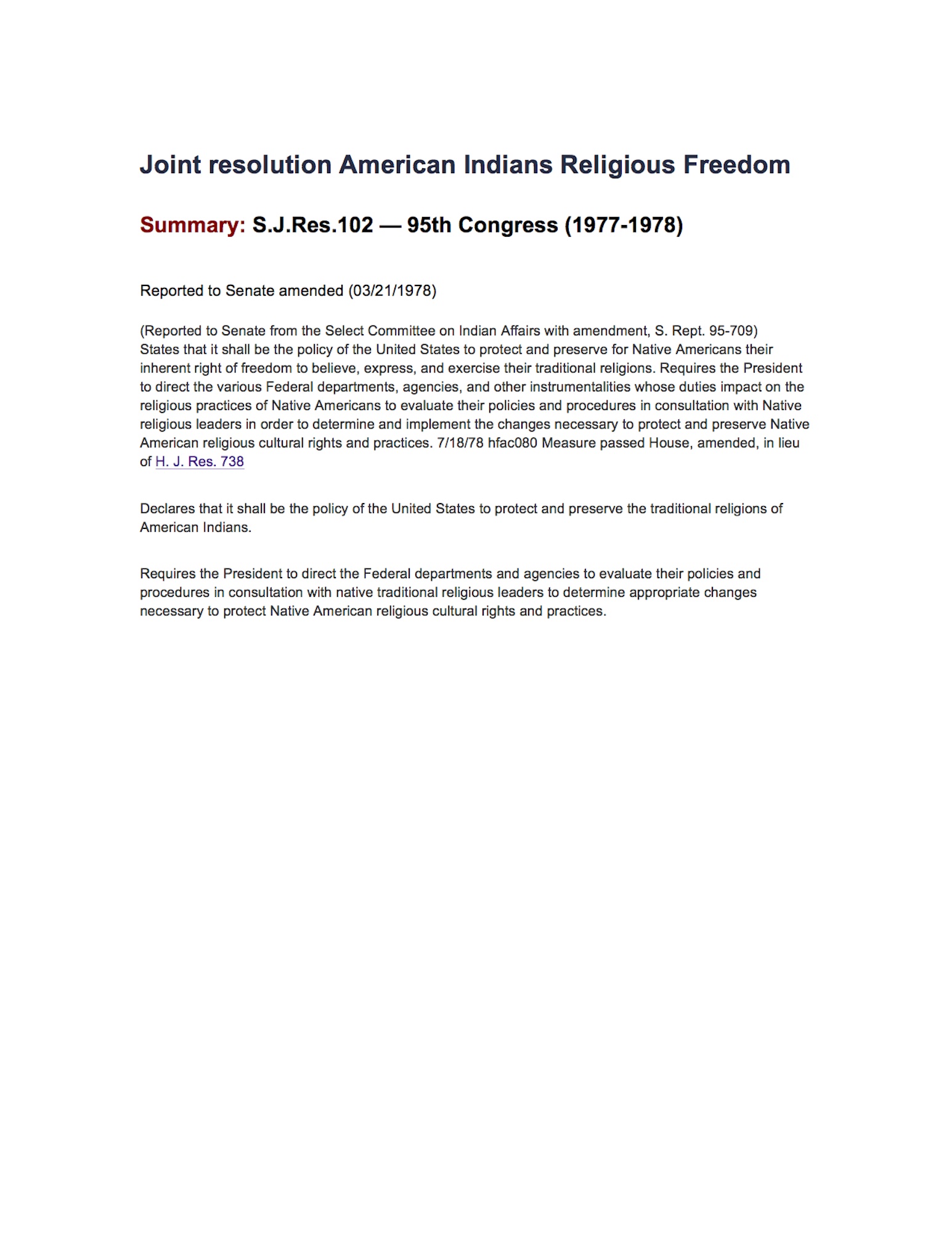 American Indians Religious Freedom Act