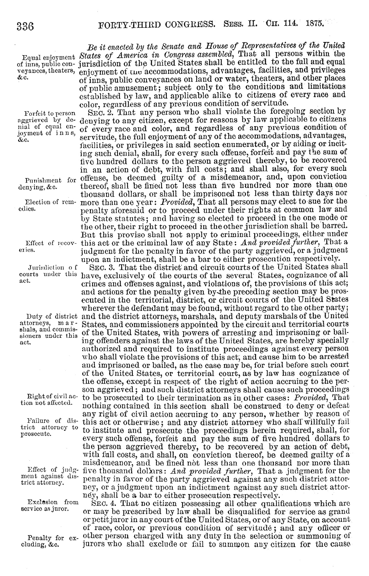 Civil Rights Act 1875
