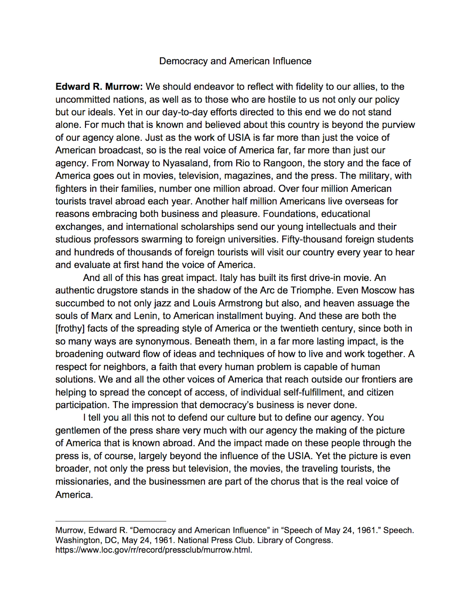 Democracy and American Influence