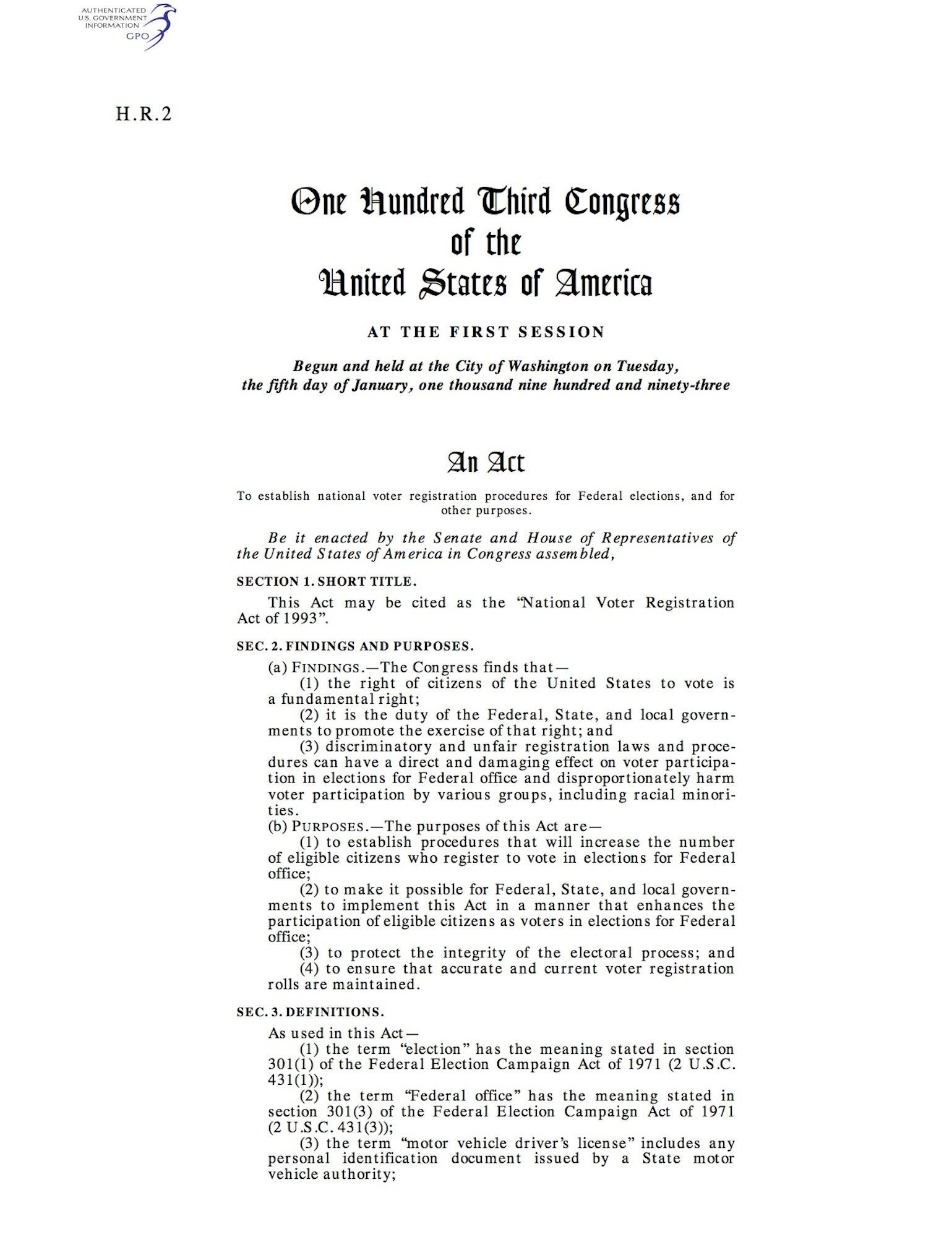 National Voter Registration Act