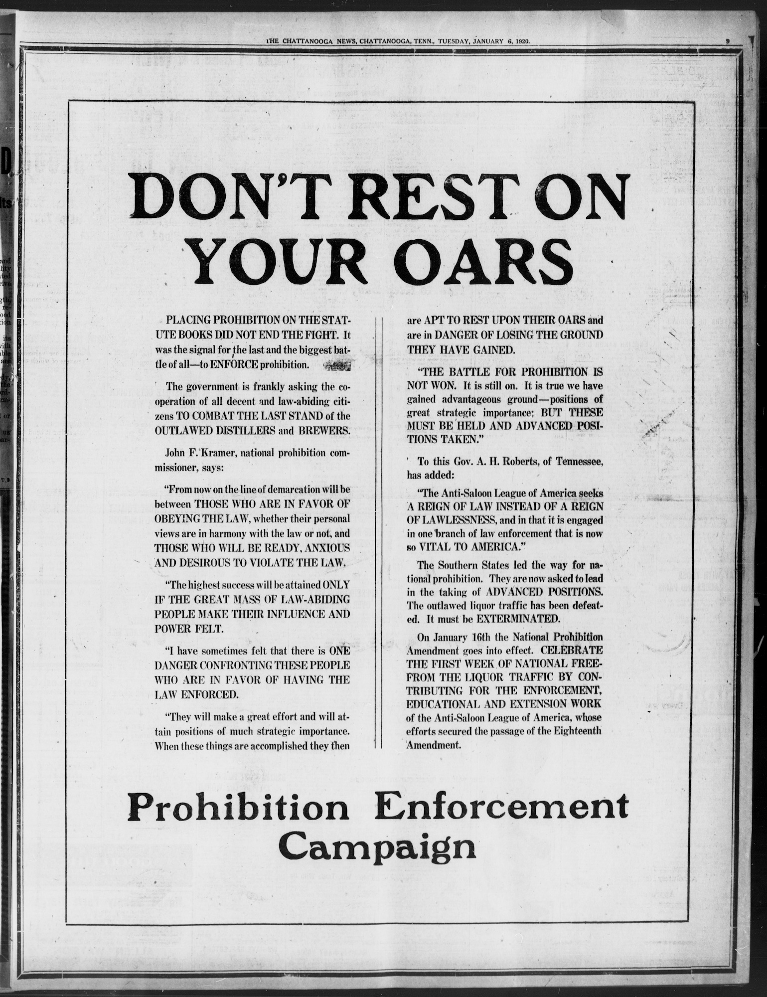 Prohibition Enforcement Campaign