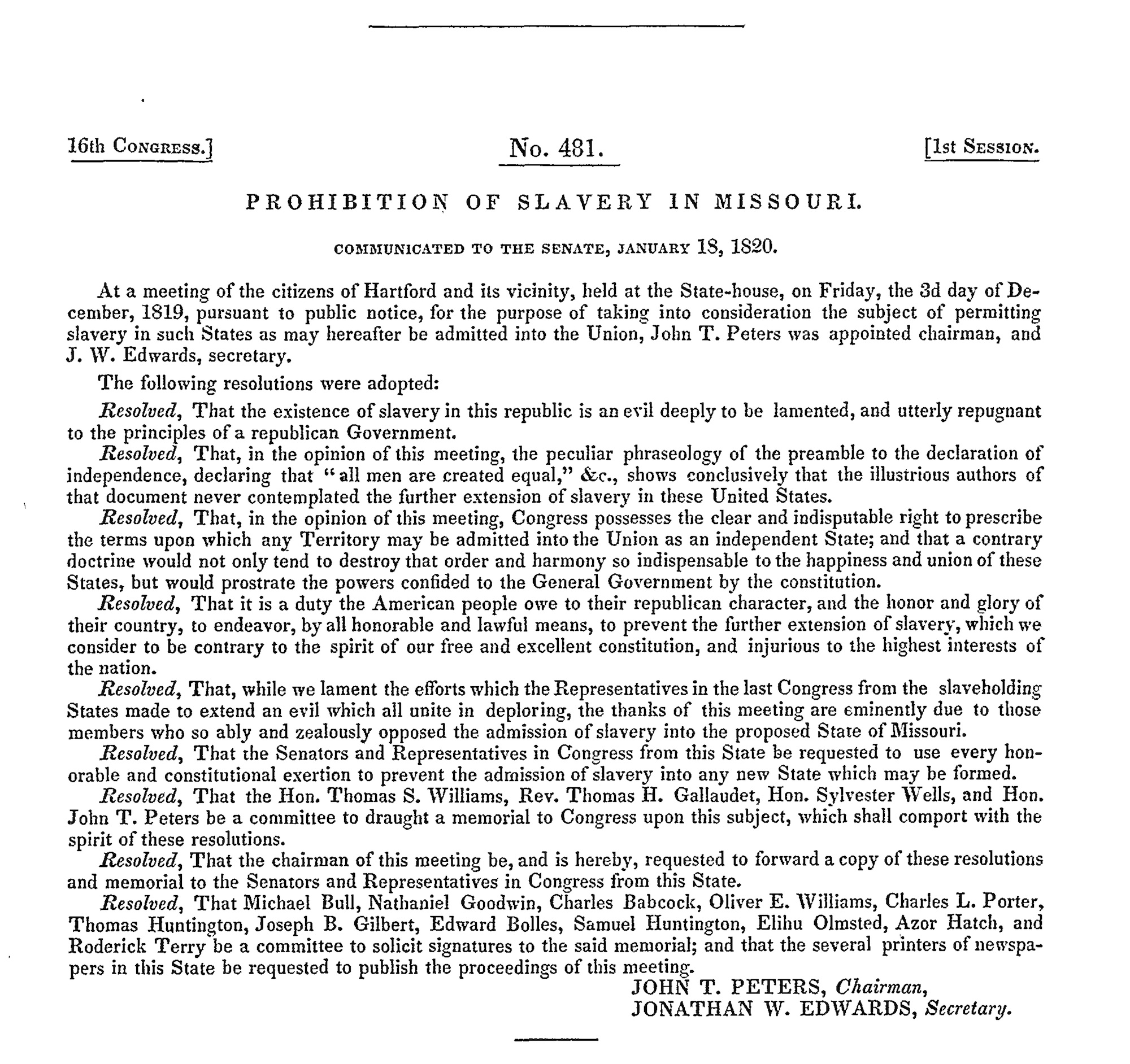 Prohibition of Slavery in Missouri