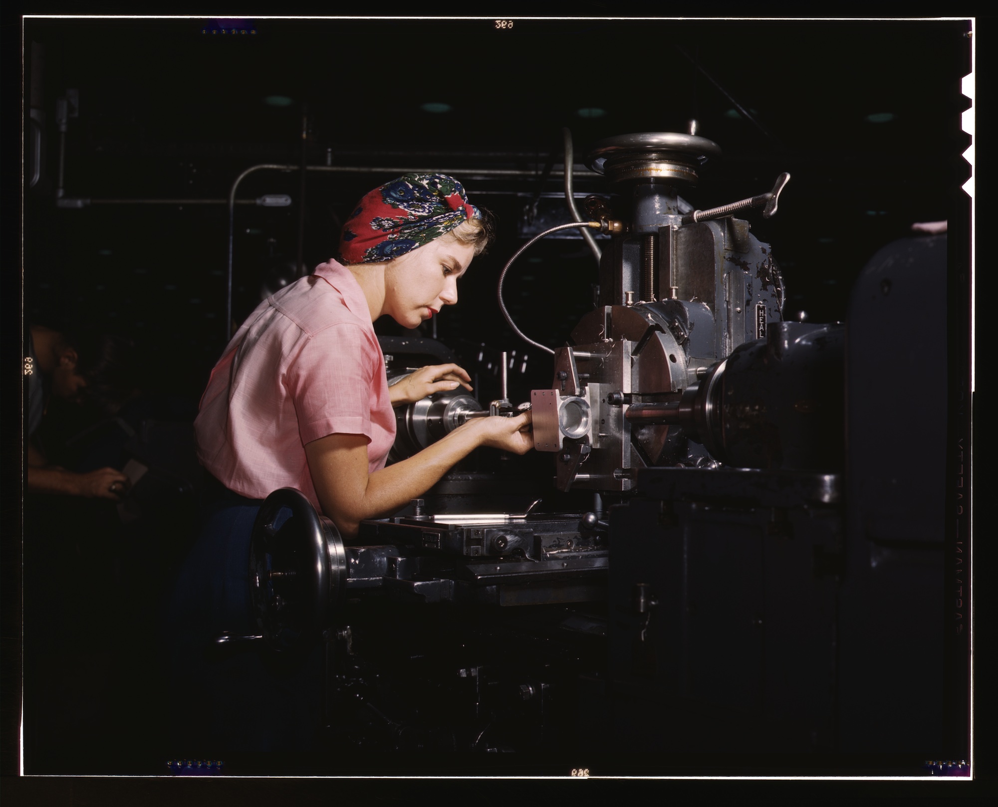 Woman Working in an Aircraft Plant